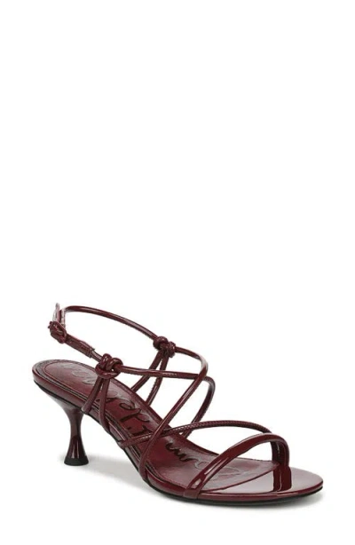 Sam Edelman Riana Strapy Heel Sandal French Merlot Patent Leather In Burgundy