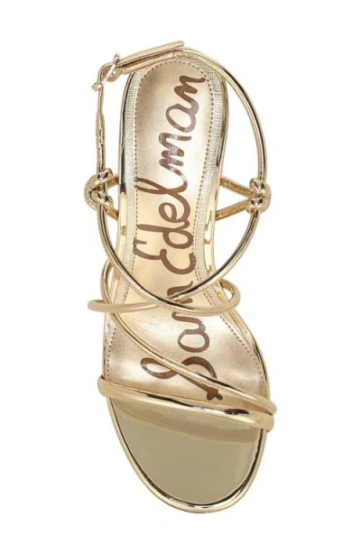 Sam Edelman Riana Strapy Heel Sandal Amber Gold Faux Leather In Gold