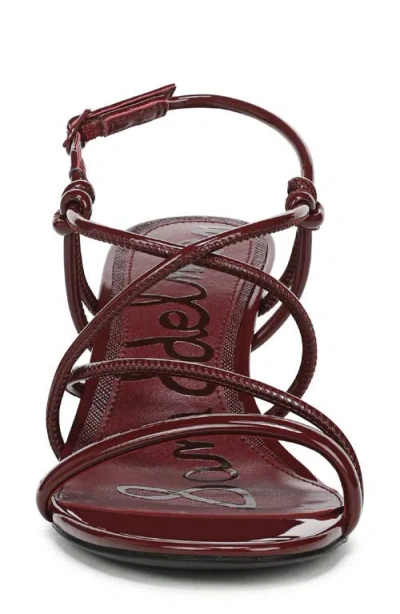 Sam Edelman Riana Strapy Heel Sandal French Merlot Patent Leather In Burgundy