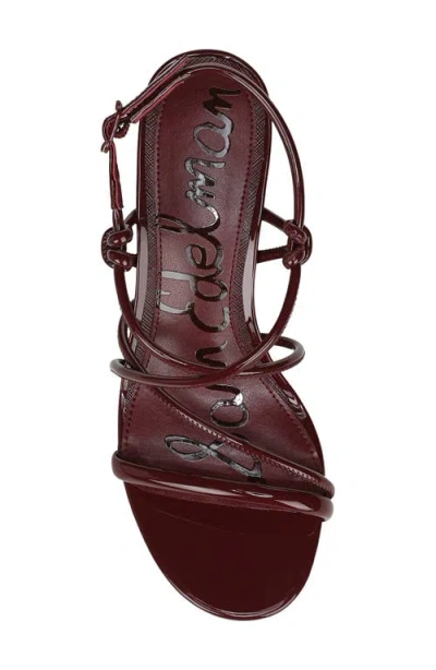 Sam Edelman Riana Strapy Heel Sandal French Merlot Patent Leather In Burgundy