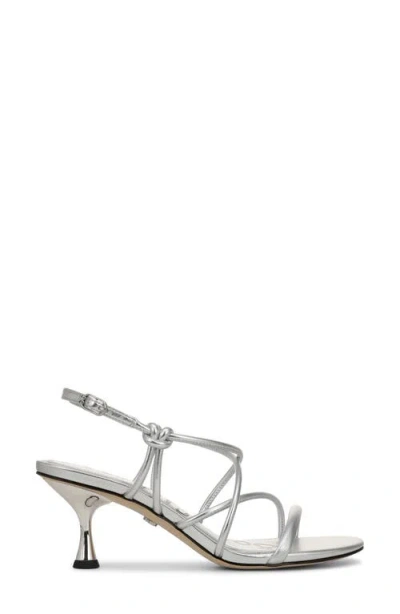 Sam Edelman Riana Strapy Heel Sandal Soft Silver Faux Leather