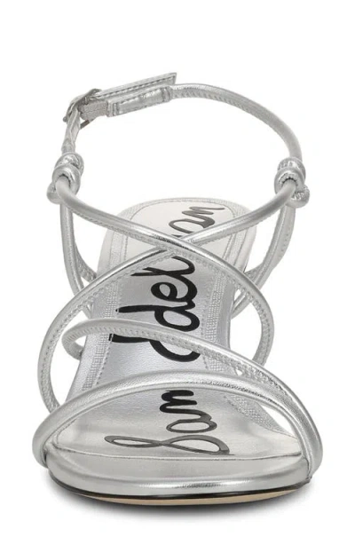 Sam Edelman Riana Strapy Heel Sandal Soft Silver Faux Leather