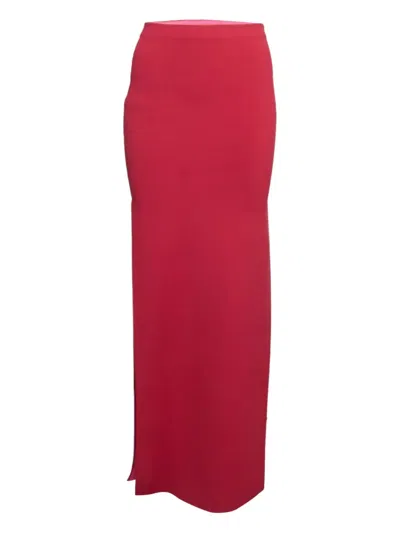 Pre-owned Herve Leger Straight Skirt In Red