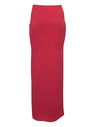 Pre-owned Herve Leger Straight Skirt In Red