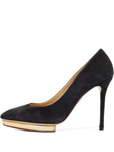Pre-owned Charlotte Olympia Dolly Heeled Pumps In Black