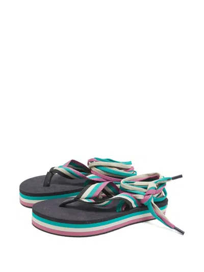 Pre-owned Isabel Marant Vintage Canvas Sandals In Black