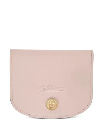 Longchamp Embossed-logo Cardholder In Pink
