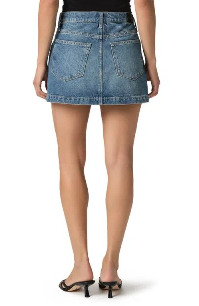 Paige Ryder Angled Pocket Denim Miniskirt In Blue