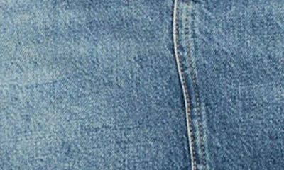 Paige Ryder Angled Pocket Denim Miniskirt In Blue