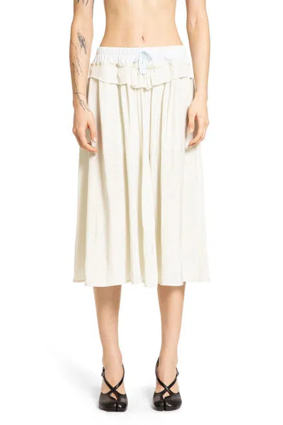 Maison Margiela Beige Aloe Anonymity Of The Lining Skirt In White