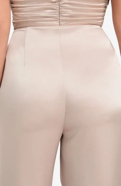 Marciano Aretha Overlap Wide Leg Satin Pants In Neutral