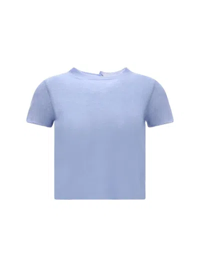 Haikure Silhouette Enhancing Crew Neck T-shirt In Blue