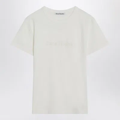 Acne Studios Logo Crew Neck T-shirt Short Sleeves In White