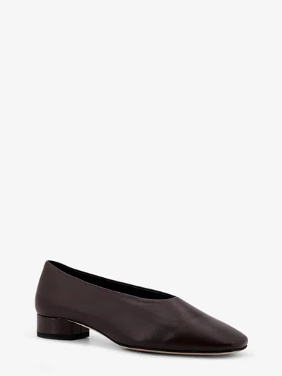 Aeyde Womens Dark Brown Delia Pointed-toe Leather Heeled Courts