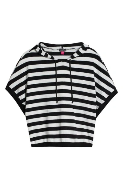 Vince Camuto Stripe Short Sleeve Hooded Sweater