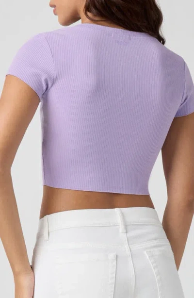 Florence By Mills Softie Rib Short Sleeve Crop Top In Brown