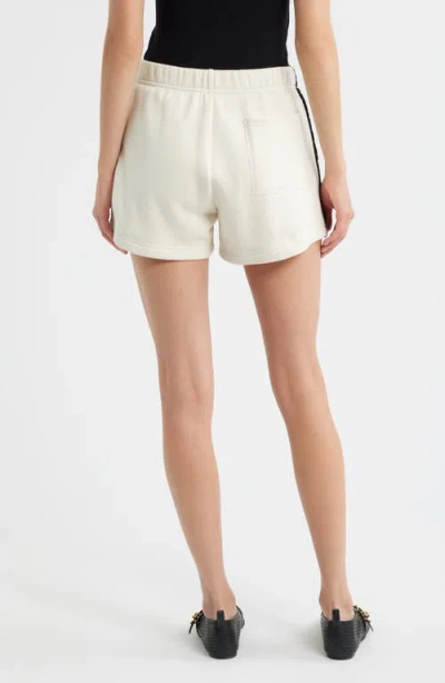 Rag & Bone Blanket Stitch Terry Sweat Shorts In White