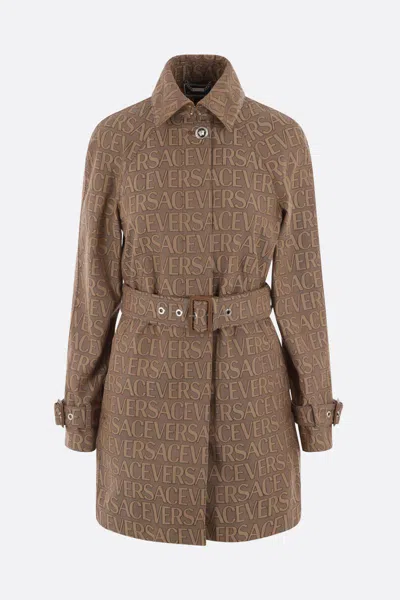 Versace Coats In Brown