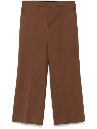 Semicouture Semi Couture Wide-leg Tailored Pants In Brown