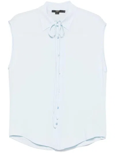 Seventy Polo In Misto Cotone Azzurro In Blue