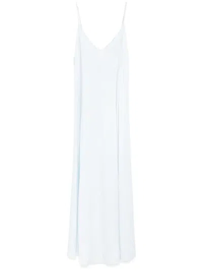 Forte Forte Cotton Denim Midi Dress With Frayed Edge