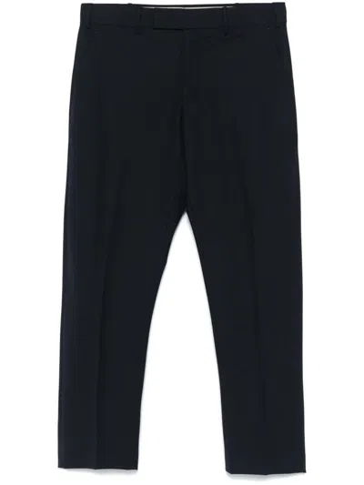 Pt Torino Navy Blue Virgin Wool Trousers