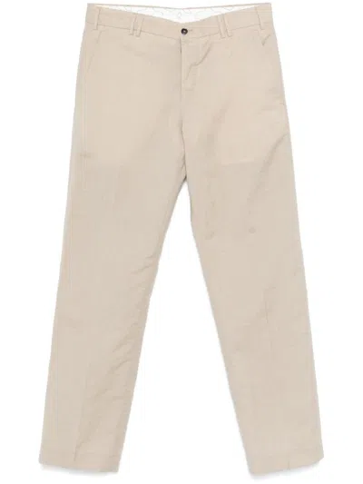 Pt Torino Beige Virgin Wool Linen Blended Trousers