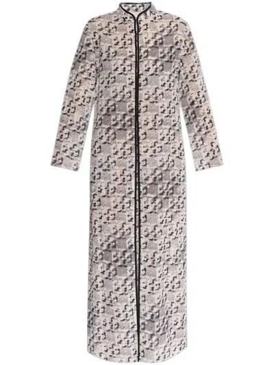 Tory Burch T Monogram Prismatic Maxi Kaftan Dress In Black