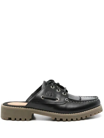 Timberland Black Mules With Lace-up