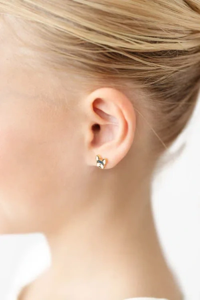 Pip Pop Frenchie Stud Earring In Gold
