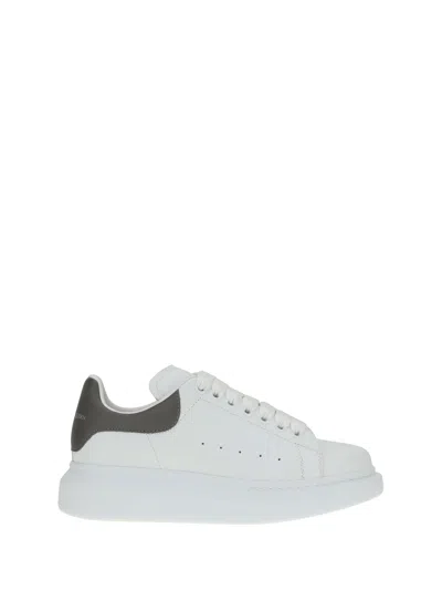 Alexander Mcqueen Platform Leather Sneakers Press-studded Logo In White