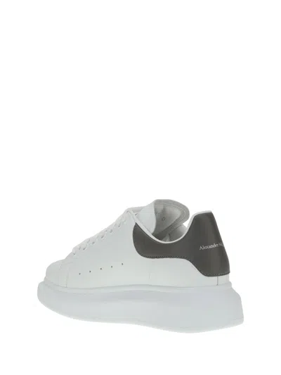 Alexander Mcqueen Platform Leather Sneakers Press-studded Logo In White