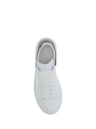 Alexander Mcqueen Platform Leather Sneakers Press-studded Logo In White