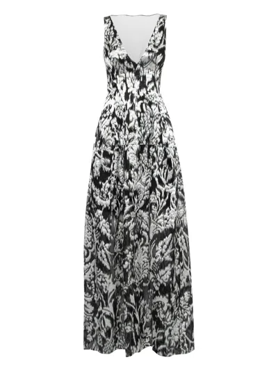 Pre-owned Lela Rose V-neck Dress In Black