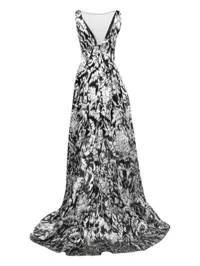 Pre-owned Lela Rose V-neck Dress In Black