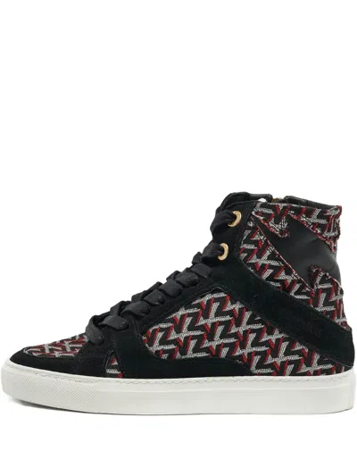 Pre-owned Zadig & Voltaire All-over Logo Lace-up Sneakers