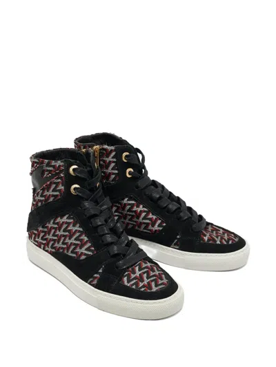 Pre-owned Zadig & Voltaire All-over Logo Lace-up Sneakers
