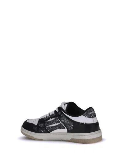 Amiri Skel Top Black Low Top Sneakers With Logo Patch On The Tongue And Logo Lettering On The Heel In Leat