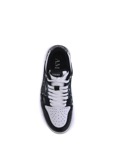 Amiri Skel Top Black Low Top Sneakers With Logo Patch On The Tongue And Logo Lettering On The Heel In Leat