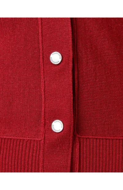 Allsaints Honor V Merino Wool Cardigan In Red