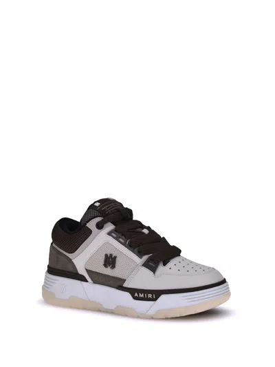 Amiri Brown Low Top Sneakers With Logo Detail On The Side And Mesh Panels In Suede Man
