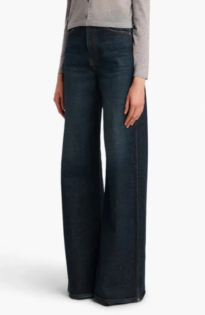 Khaite Dane High Waist Wide Leg Jeans In Blue