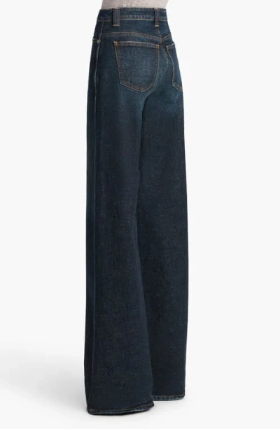 Khaite Dane High Waist Wide Leg Jeans In Blue