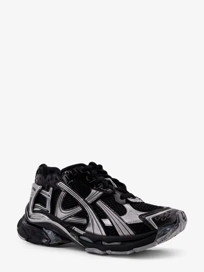 Balenciaga Mesh Runner Sneakers Embossed Size In Black
