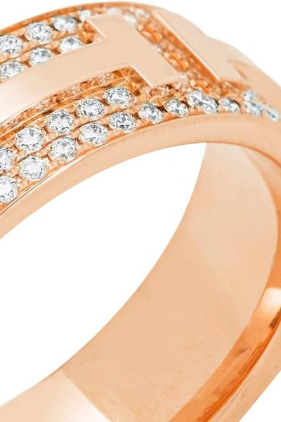 Shop Tiffany & Co 18-karat Rose Gold Diamond Ring