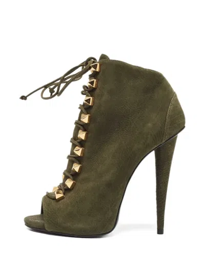 Pre-owned Giuseppe Zanotti Vintage Leather Heeled Boots In Green