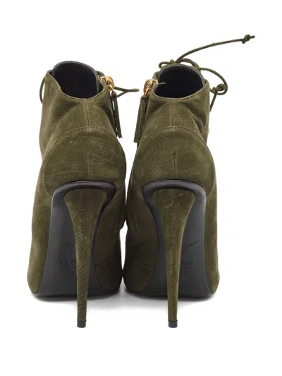 Pre-owned Giuseppe Zanotti Vintage Leather Heeled Boots In Green