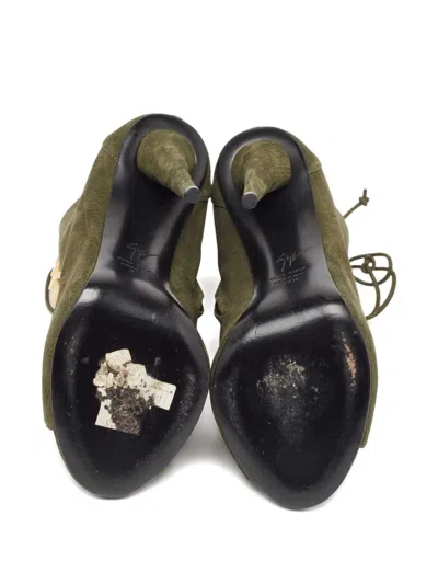 Pre-owned Giuseppe Zanotti Vintage Leather Heeled Boots In Green