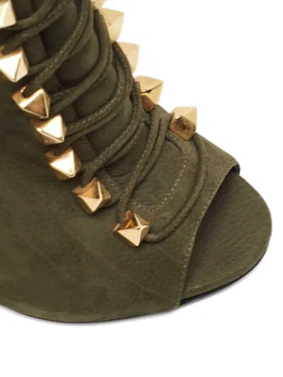 Pre-owned Giuseppe Zanotti Vintage Leather Heeled Boots In Green