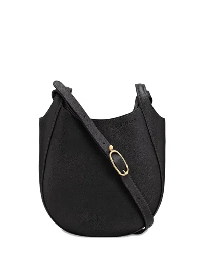 Longchamp Small Le Foulonne Leather Crossbody Bag In Black
